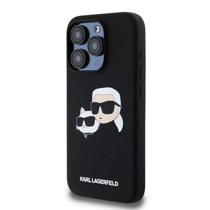 MagSafe-kotelo Apple iPhone 15 Pro Maxille, Karl Lagerfeld, Silicone Karl & Choupette, Musta