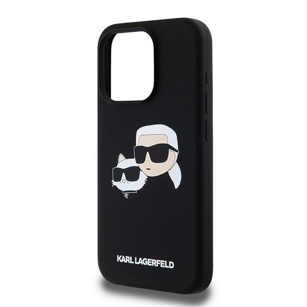 MagSafe-kotelo Apple iPhone 15 Pro Maxille, Karl Lagerfeld, Silicone Karl & Choupette, Musta