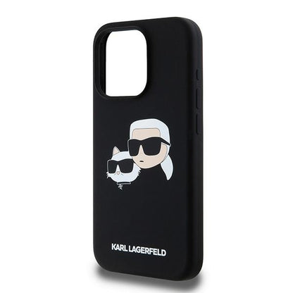 MagSafe-kotelo Apple iPhone 15 Pro Maxille, Karl Lagerfeld, Silicone Karl & Choupette, Musta