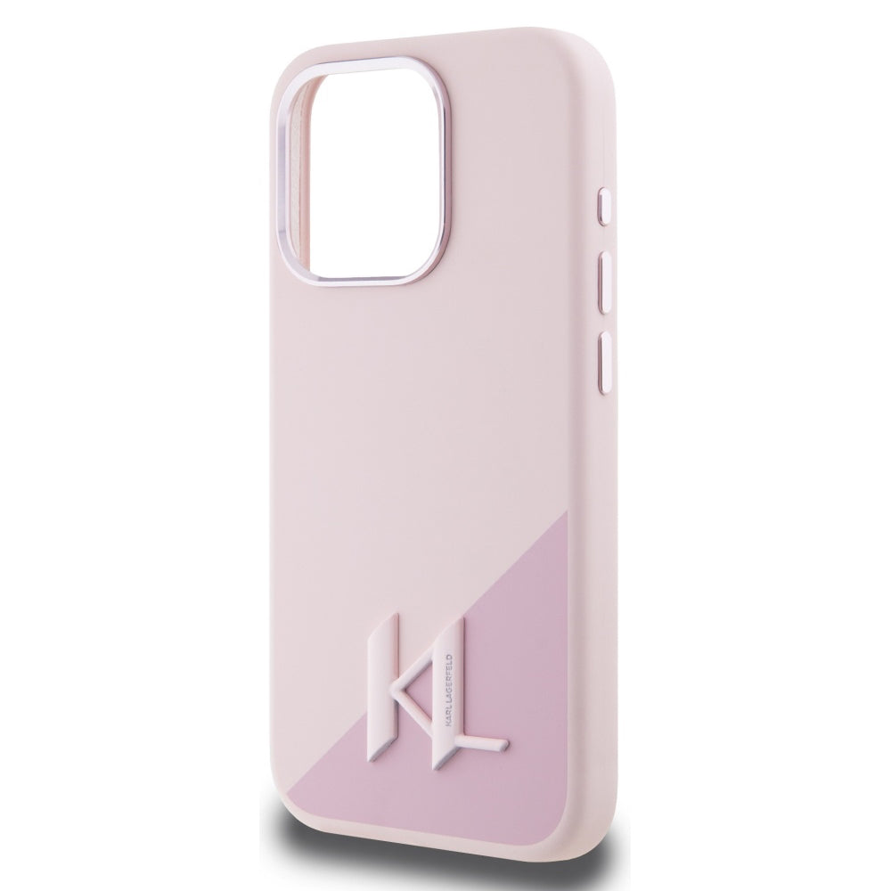 MagSafe-kotelo Apple iPhone 15 Pro Maxille, Karl Lagerfeld, Silicone Shadow Metal Initial, Pinkki
