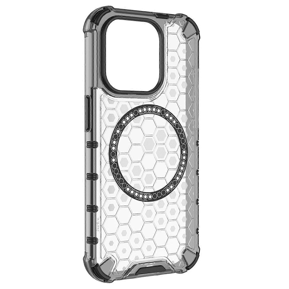 MagSafe Case for Apple iPhone 15 Pro Max, Techsuit, HoneyComb Shield, White