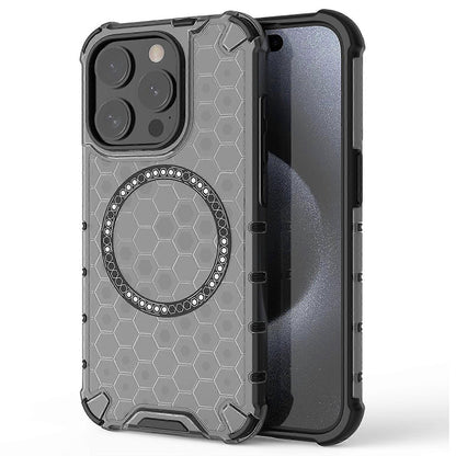 MagSafe-kuori Apple iPhone 15 Pro Maxille, Techsuit, HoneyComb Shield, Musta