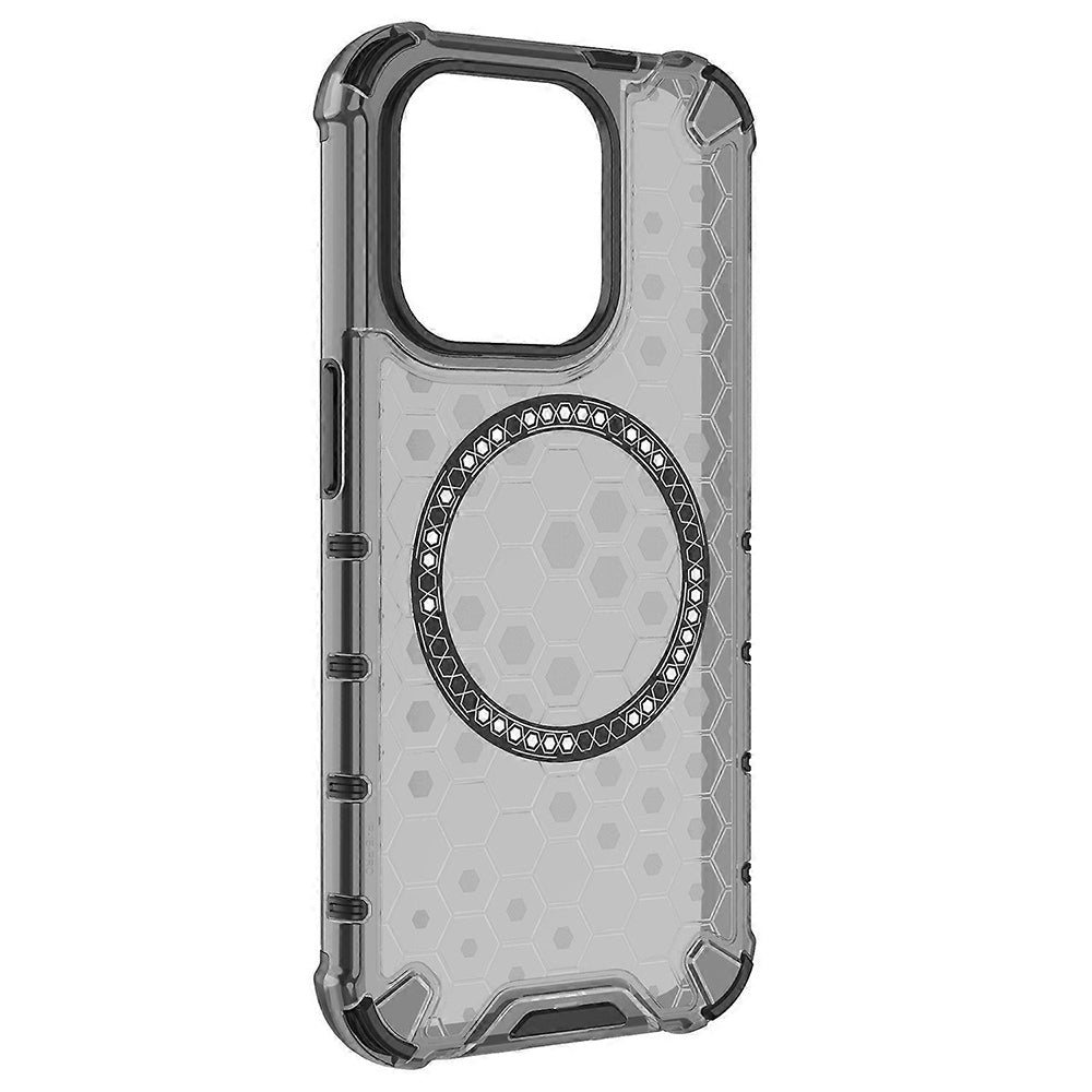 MagSafe-kuori Apple iPhone 15 Pro Maxille, Techsuit, HoneyComb Shield, Musta