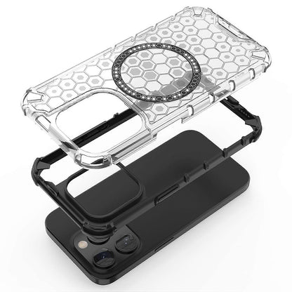 MagSafe-kuori Apple iPhone 15 Pro Maxille, Techsuit, HoneyComb Shield, Musta