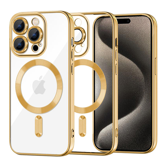 MagSafe-kuori Apple iPhone 15 Pro Maxille, Techsuit, Luxury Crystal, Kultainen
