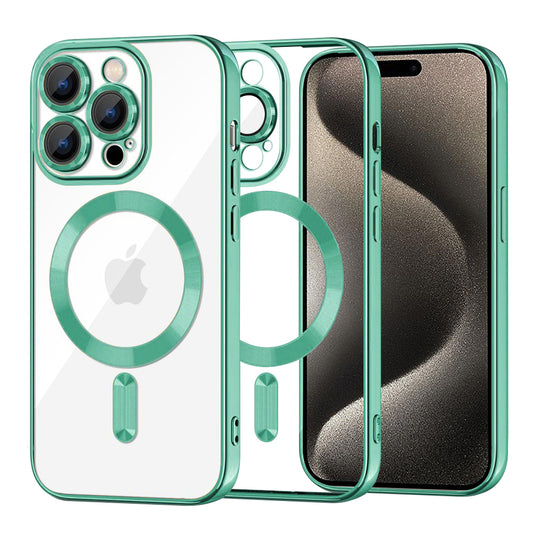 MagSafe-kuori Apple iPhone 15 Pro Maxille, Techsuit, Luxury Crystal, Vaaleanvihreä