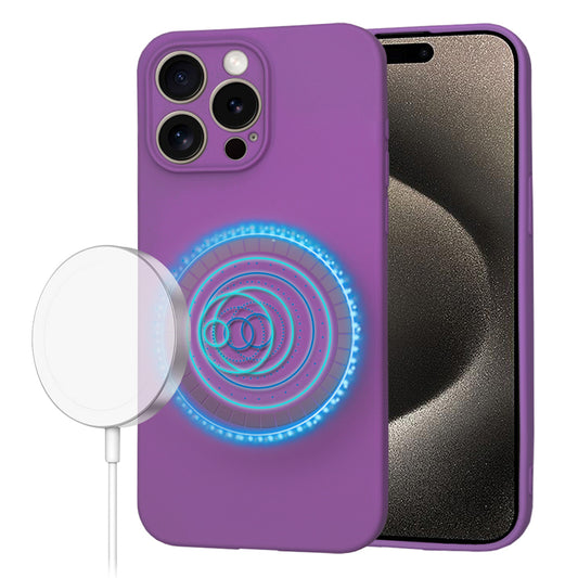 MagSafe-kuori Apple iPhone 15 Pro Maxille, Techsuit, SoftFlex, Violetti