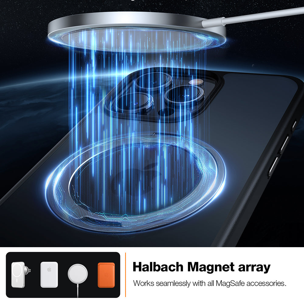 MagSafe-kotelo Apple iPhone 15 Pro Maxille, Torras, Ostand Pro, Musta