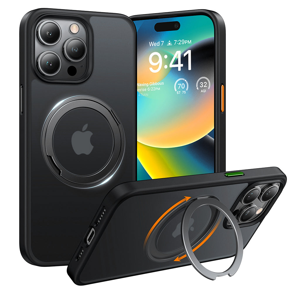 MagSafe-kotelo Apple iPhone 15 Pro Maxille, Torras, Ostand Pro, Musta