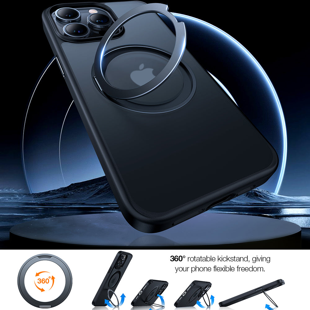 MagSafe-kotelo Apple iPhone 15 Pro Maxille, Torras, Ostand Pro, Musta