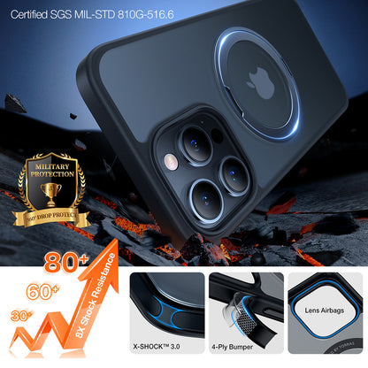 MagSafe-kotelo Apple iPhone 15 Pro Maxille, Torras, Ostand Pro, Musta