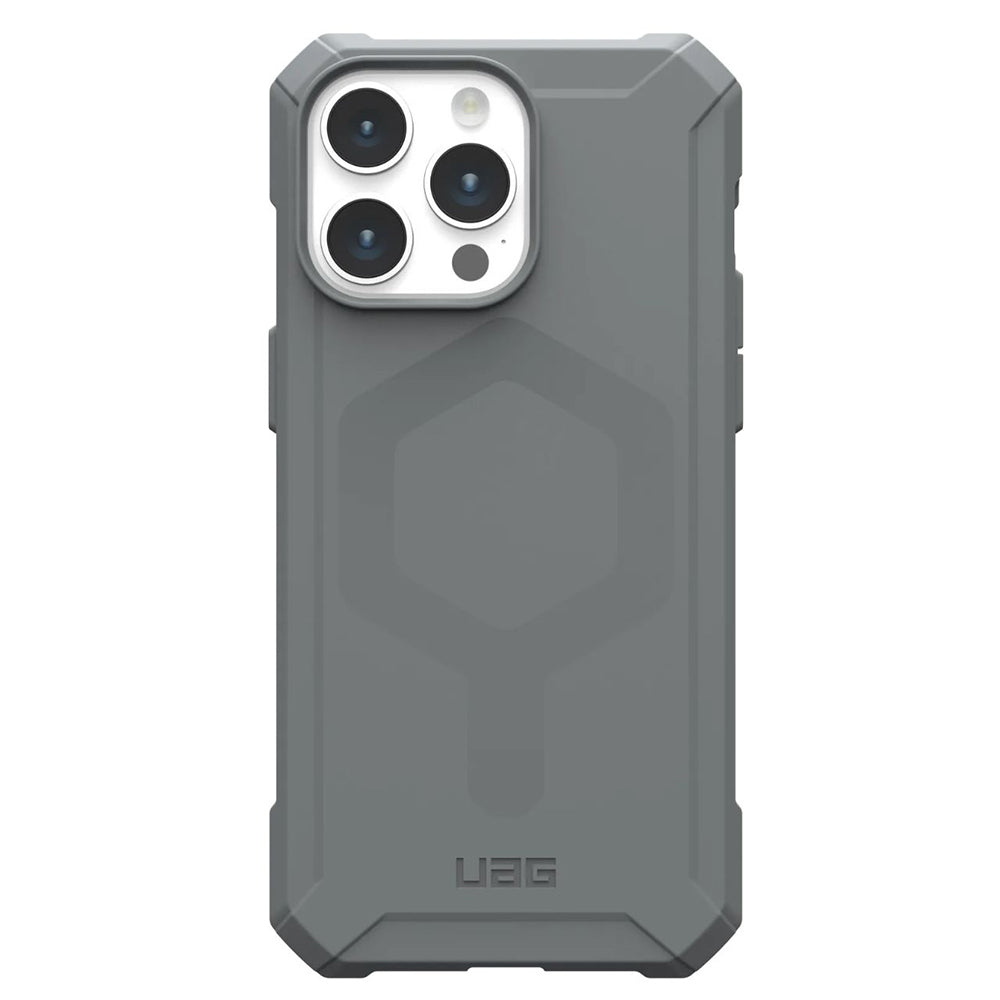 MagSafe Case for Apple iPhone 15 Pro Max, Urban Armor Gear, Essential Armor, Silver