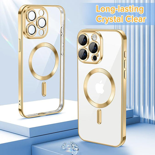 MagSafe-kuori Apple iPhone 15 Pro:lle, Techsuit, Luxury Crystal, Kultainen
