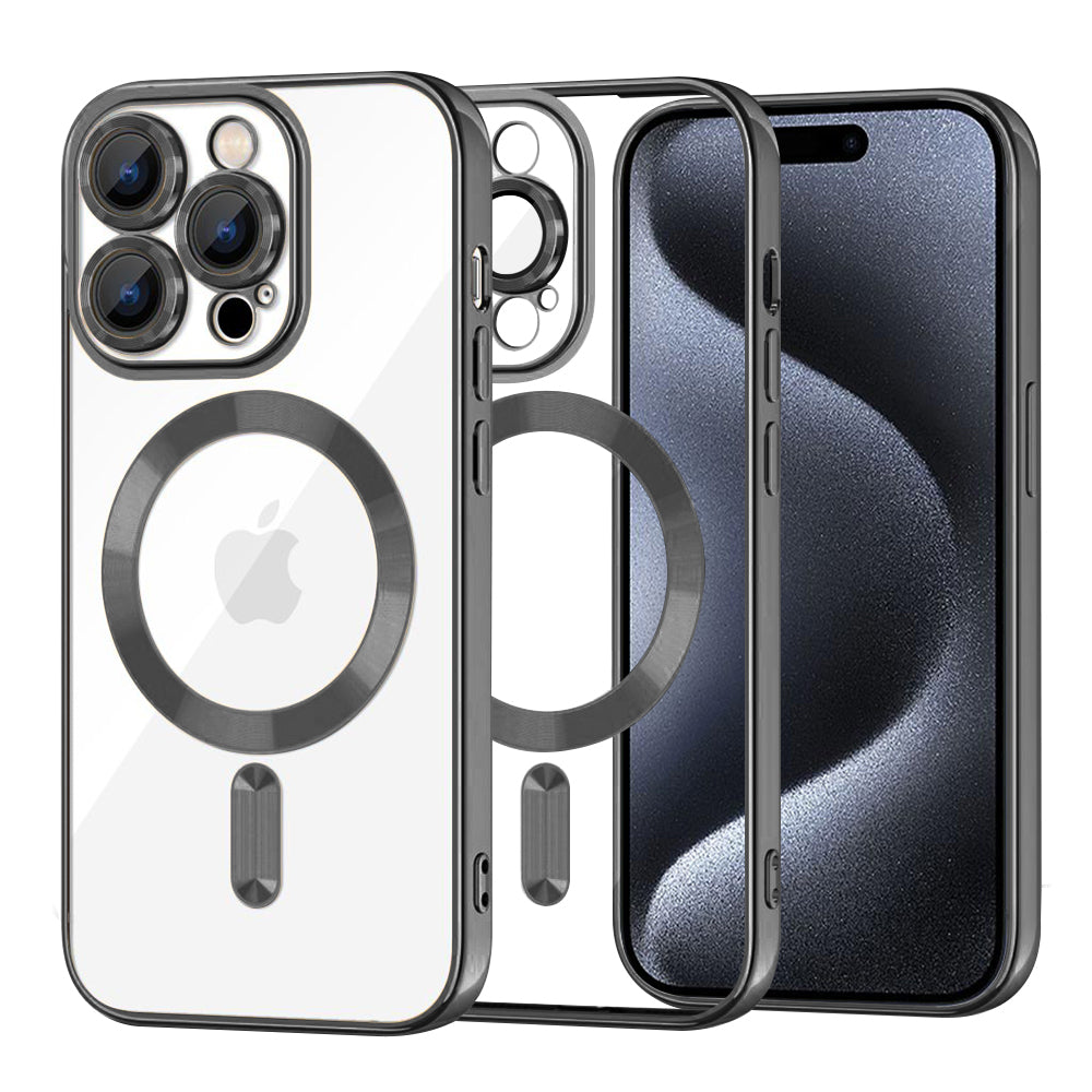 MagSafe-kuori Apple iPhone 15 Pro:lle, Techsuit, Luxury Crystal, Musta