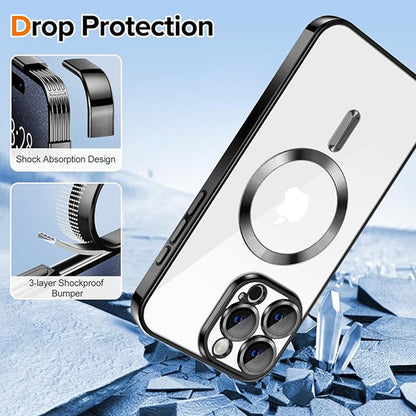 MagSafe-kuori Apple iPhone 15 Pro:lle, Techsuit, Luxury Crystal, Musta