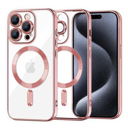 MagSafe Case for Apple iPhone 15 Pro, Techsuit, Luxury Crystal, Pink