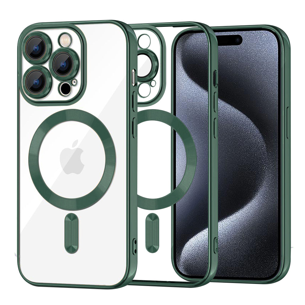 MagSafe-kuori Apple iPhone 15 Pro:lle, Techsuit, Luxury Crystal, Tummanvihreä