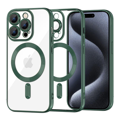 MagSafe-kuori Apple iPhone 15 Pro:lle, Techsuit, Luxury Crystal, Tummanvihreä