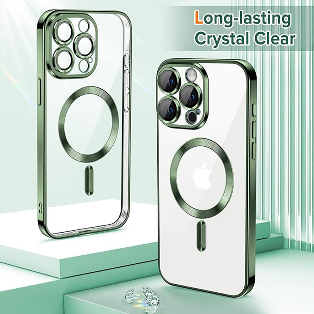 MagSafe-kuori Apple iPhone 15 Pro:lle, Techsuit, Luxury Crystal, Tummanvihreä
