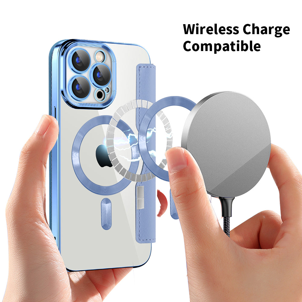 MagSafe-kuori Apple iPhone 15 Pro:lle, Techsuit, SmartMag Book, Sininen