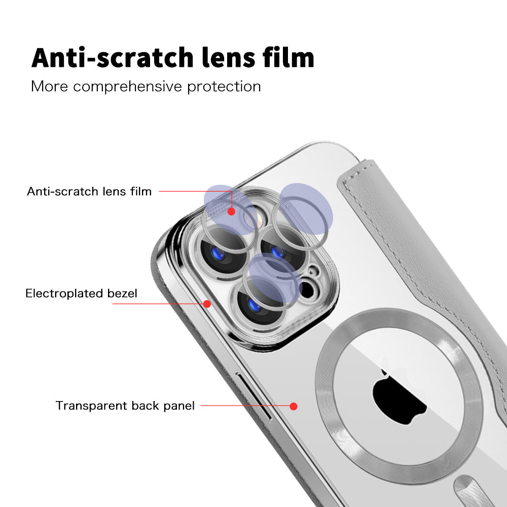 MagSafe-kuori Apple iPhone 15 Pro:lle, Techsuit, SmartMag Book, Harmaa