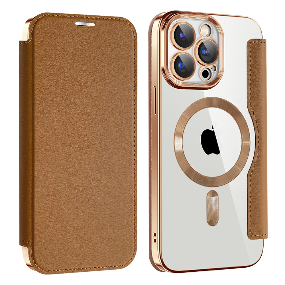 MagSafe-kuori Apple iPhone 15 Pro:lle, Techsuit, SmartMag Book, Ruskea