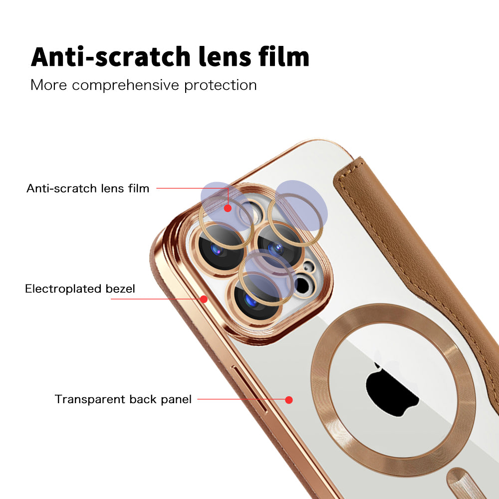 MagSafe-kuori Apple iPhone 15 Pro:lle, Techsuit, SmartMag Book, Ruskea