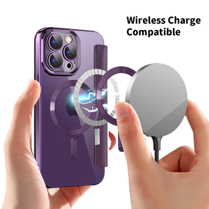 MagSafe Case for Apple iPhone 15 Pro, Techsuit, SmartMag Book, Purple