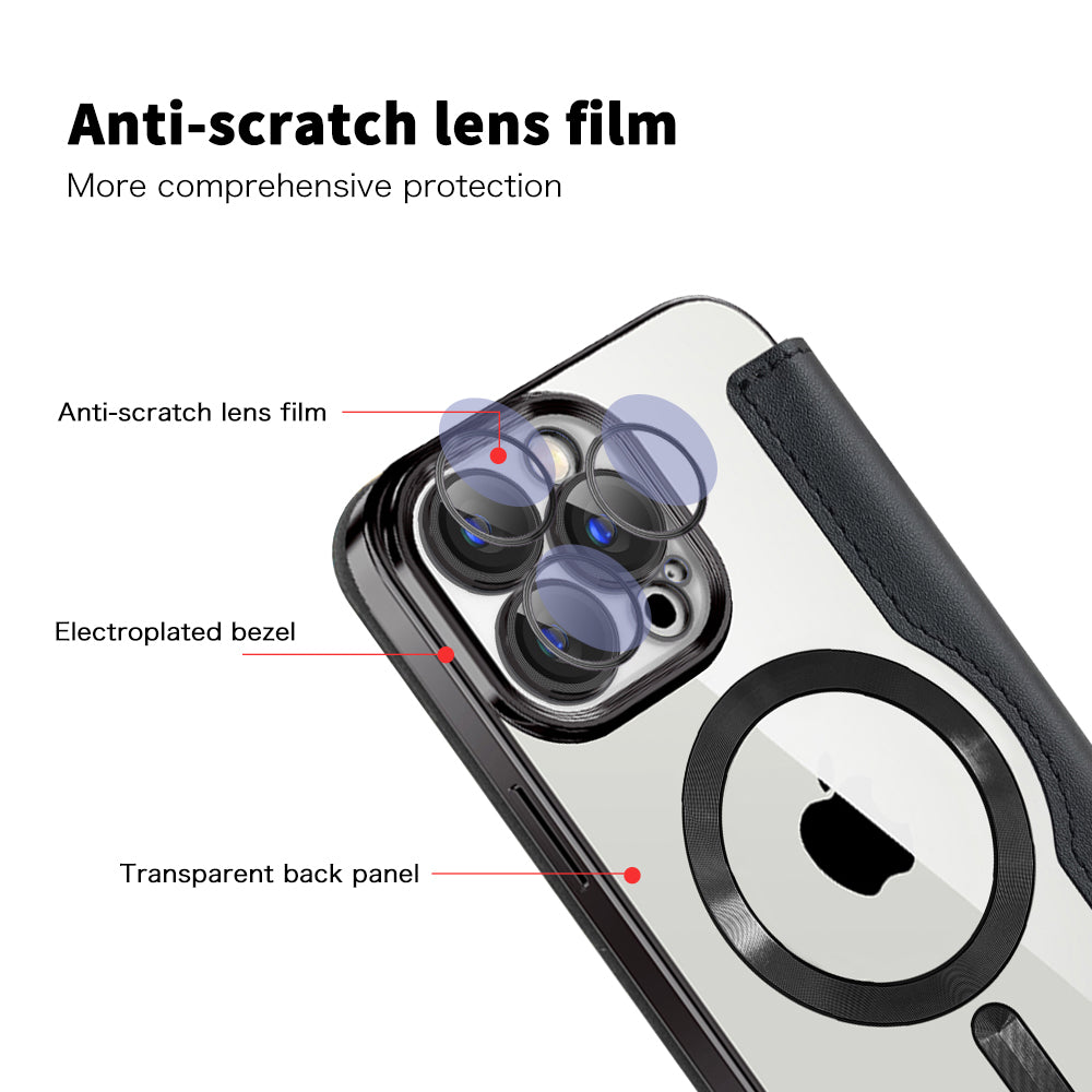 MagSafe-kuori Apple iPhone 15 Pro:lle, Techsuit, SmartMag Book, Musta