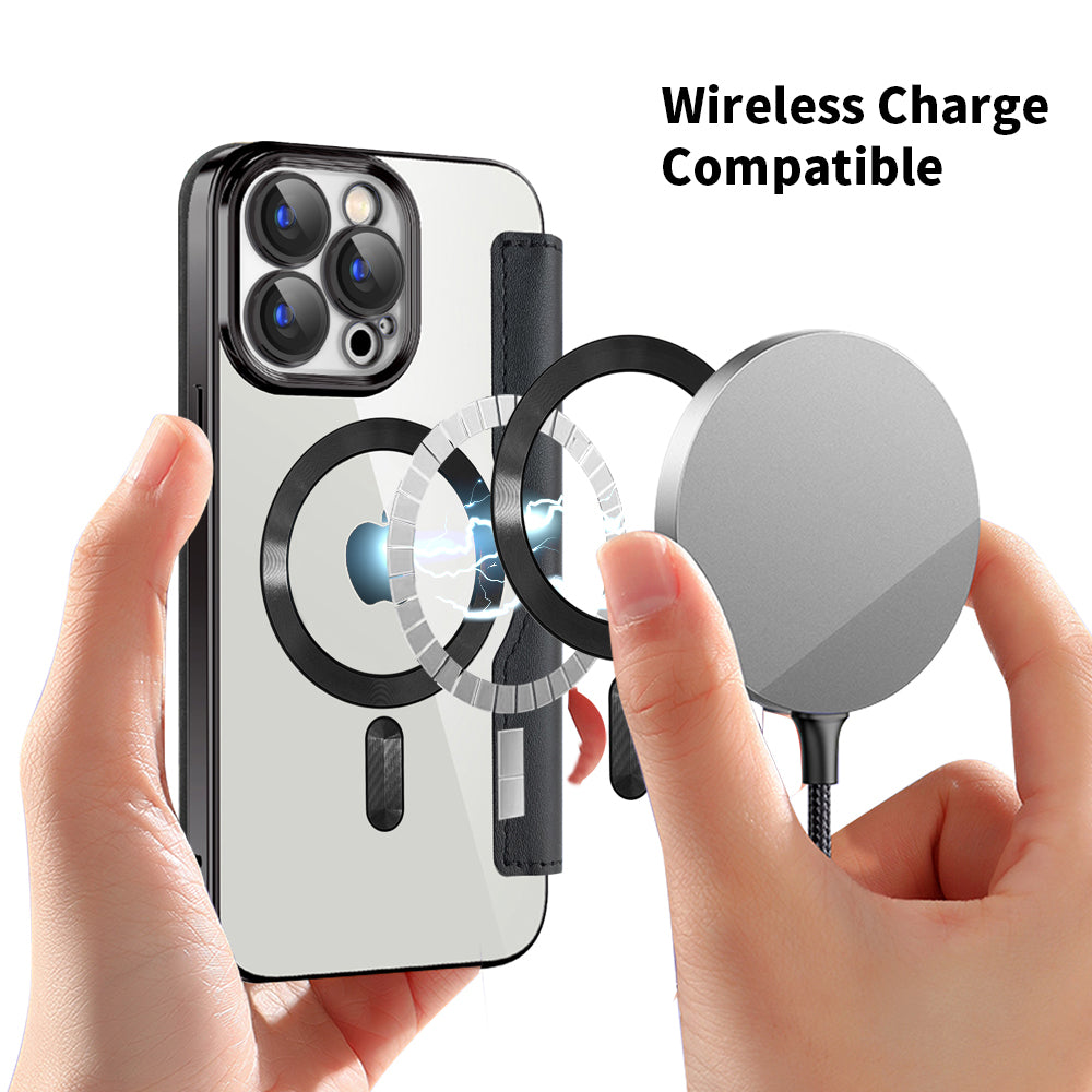 MagSafe-kuori Apple iPhone 15 Pro:lle, Techsuit, SmartMag Book, Musta