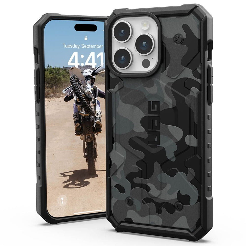 MagSafe-kuori Apple iPhone 15 Pro:lle, Urban Armor Gear, Pathfinder SE Midnight Camo, Maastokuvioitu