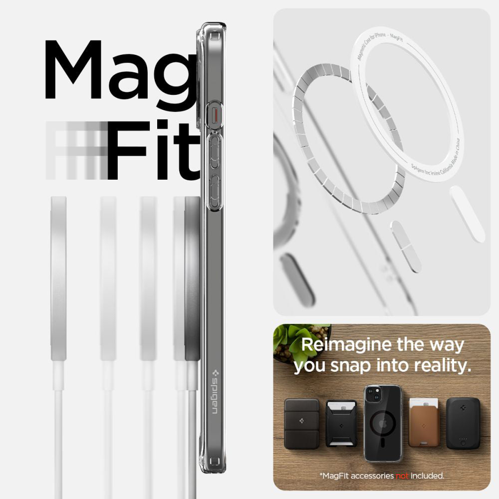 MagSafe-kotelo Apple iPhone 15:lle, Spigen, Ultra Hybrid, Musta ACS06803