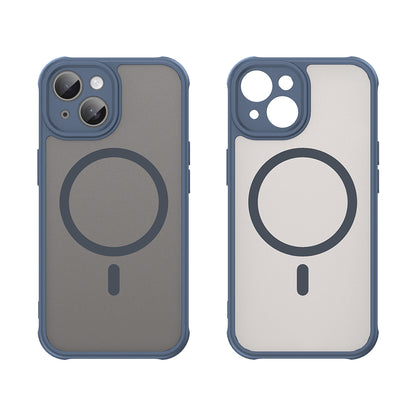 MagSafe Case for Apple iPhone 15, Techsuit, HaloFrost II, Navy Blue