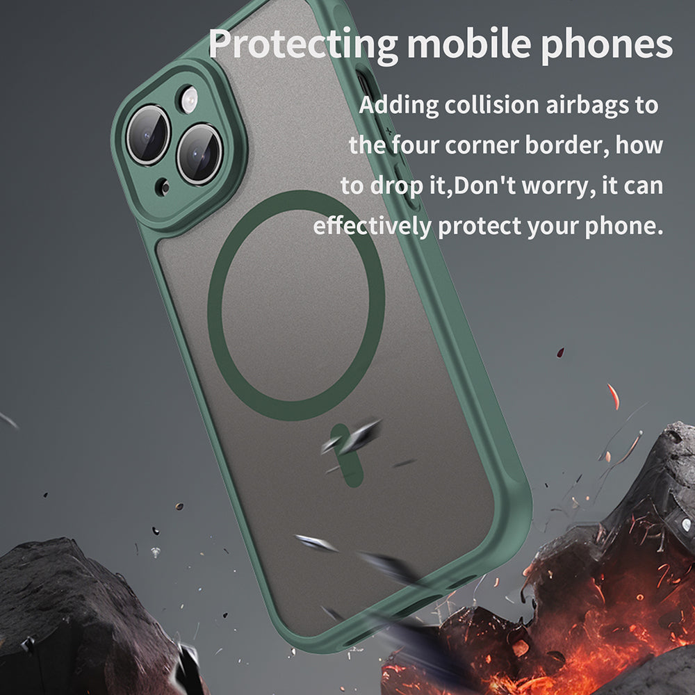 MagSafe-kuori Apple iPhone 15:lle, Techsuit, HaloFrost II, Vihreä