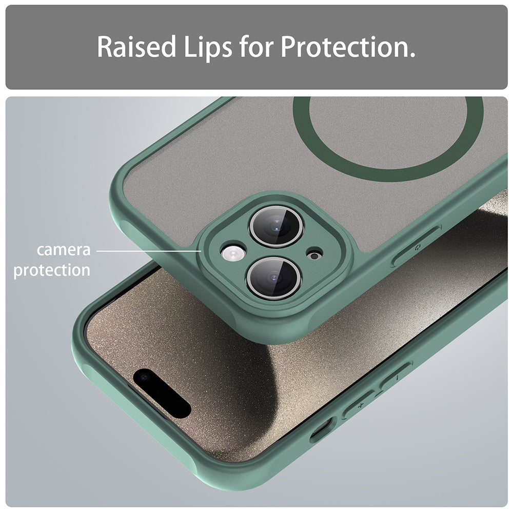 MagSafe-kuori Apple iPhone 15:lle, Techsuit, HaloFrost II, Vihreä