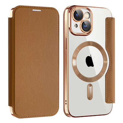 MagSafe-kuori Apple iPhone 15:lle, Techsuit, SmartMag Book, Ruskea