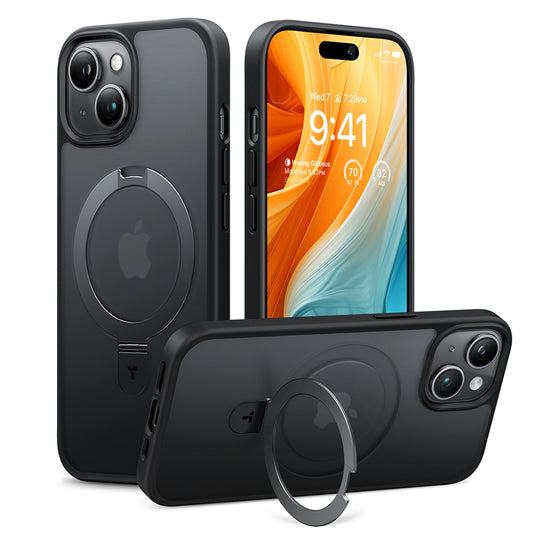 MagSafe-kotelo Apple iPhone 15:lle, Torras, Ostand, Musta