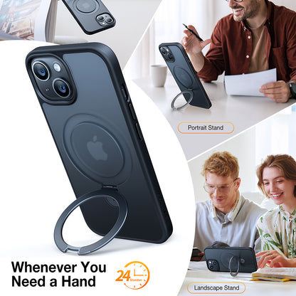 MagSafe Case for Apple iPhone 15, Torras, Ostand, Black