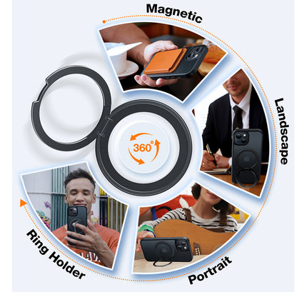 MagSafe-kotelo Apple iPhone 15:lle, Torras, Ostand Pro, Musta