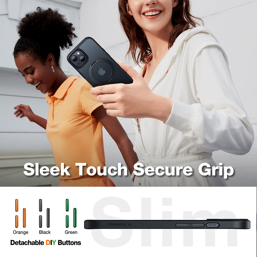 MagSafe-kotelo Apple iPhone 15:lle, Torras, Ostand Pro, Musta