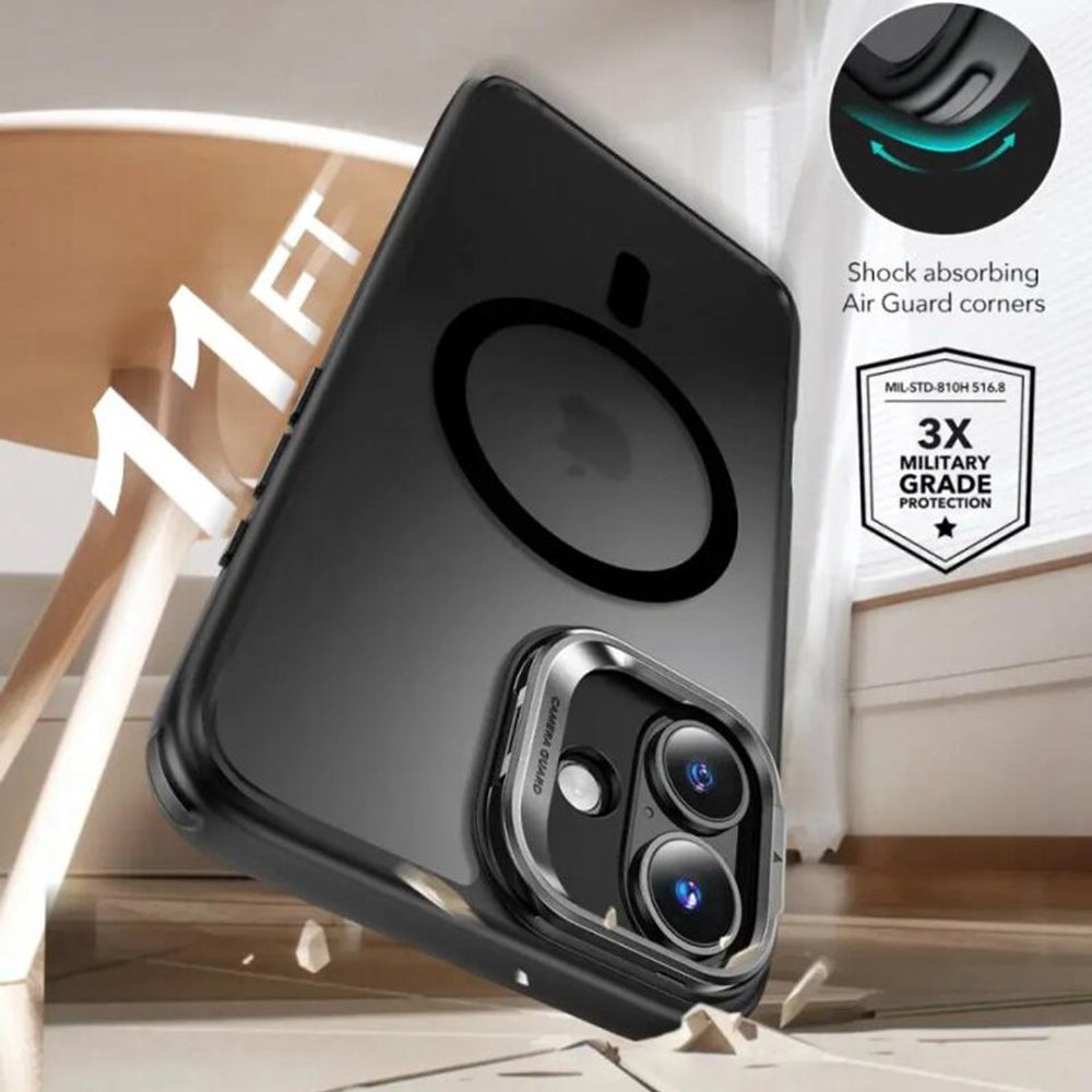 MagSafe Case for Apple iPhone 16, ESR, Classic Hybrid Kickstand Slide, Satin Black