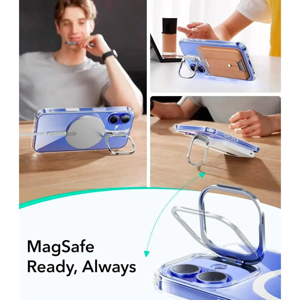 MagSafe-kotelo Apple iPhone 16:lle, ESR, Classic Hybrid Kickstand Slide, Läpinäkyvä