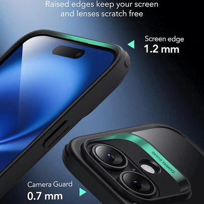 MagSafe-kotelo Apple iPhone 16:lle, ESR, Classic Hybrid Slide, Läpinäkyvä Musta