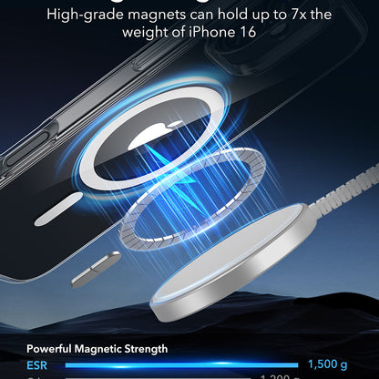 MagSafe-kotelo Apple iPhone 16:lle, ESR, Classic Hybrid, Läpinäkyvä
