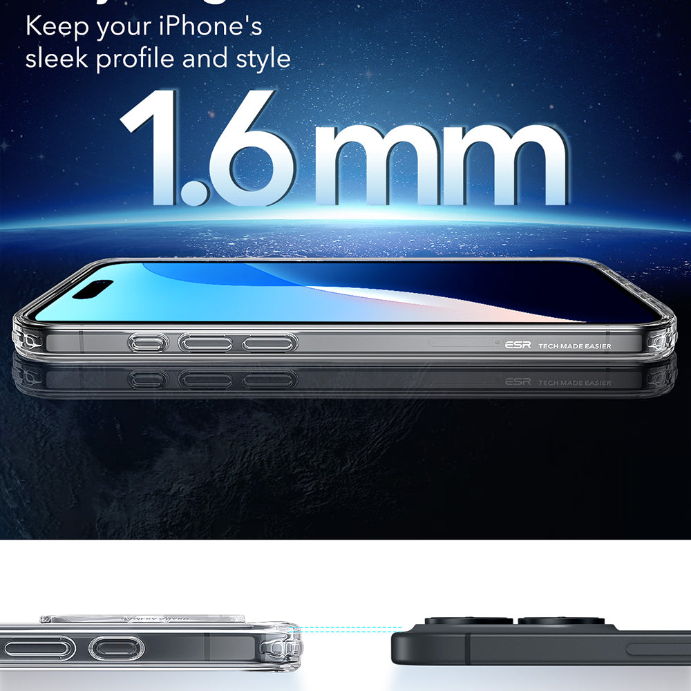 MagSafe-kotelo Apple iPhone 16:lle, ESR, Classic Hybrid, Läpinäkyvä