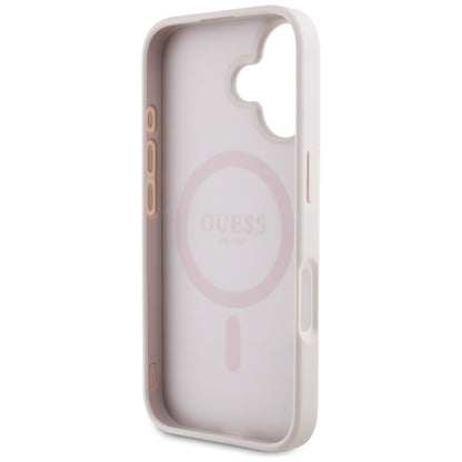 MagSafe-kotelo Apple iPhone 16:lle, Guess, 4G Circle Classic Logo, Pinkki