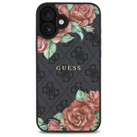 MagSafe-kotelo Apple iPhone 16:lle, Guess, 4G Flowers Print, Musta