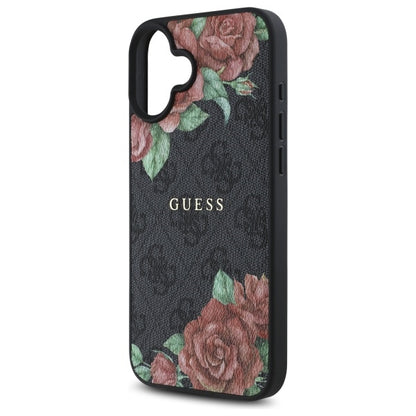 MagSafe-kotelo Apple iPhone 16:lle, Guess, 4G Flowers Print, Musta