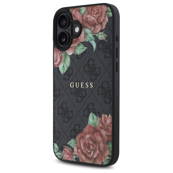 MagSafe-kotelo Apple iPhone 16:lle, Guess, 4G Flowers Print, Musta