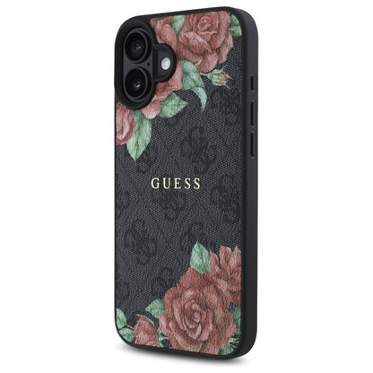 MagSafe-kotelo Apple iPhone 16:lle, Guess, 4G Flowers Print, Musta